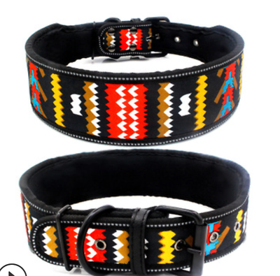 Heavy Duty Dog Collar 2" Width Reflective Dog Collar Adjustable Padded LARGE DOG