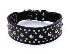 Studded Spiked Metal Dog Collar Faux Leather Large Pitbull Mastiff Spike L XL