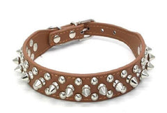 Small Dog Spiked Studded Rivets Dog Pet Leather Collar Small Can Go With Harness