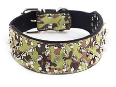 Spiked Studded PU Leather Dog Collar Pit Bull BLACK L XL FOR LARGE BREEDS