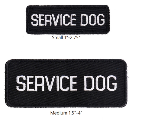 SERVICE DOG, EMOTIONAL SUPPORT ANIIMAL ESA E.S.A. PATCHES SMALL MEDIUM ROUND