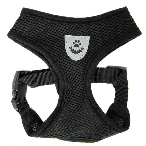 Black Mesh Padded Soft Puppy Pet Dog Harness Breathable Comfortable S M L