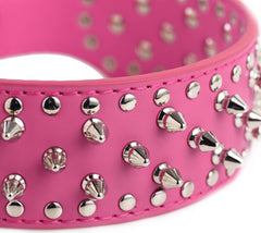 Spiked Studded PU Leather Dog Collar Pit Bull BLACK L XL FOR LARGE BREEDS