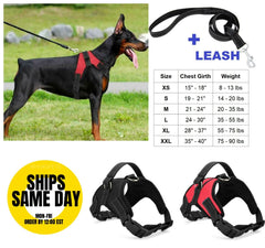 No Pull Dog Pet Vest Harness Adjustable Quality Nylon and LEASH SET XS S M L XL