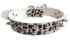 Large Spiked Studded Dog Pet Collar Faux Leather Medium-Large Dog Pet Adjustable