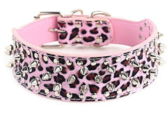 Spiked Studded PU Leather Dog Collar Pit Bull BLACK L XL FOR LARGE BREEDS