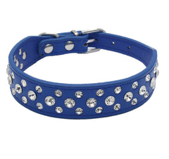 Pretty Diamond Crystal Rhinestone Leather Bling Collar Dog Puppy Cat X-Small S M