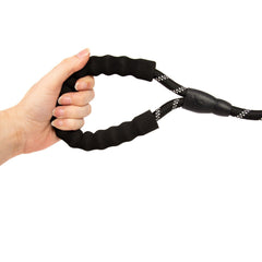 5FT Service Dog Rope Leash Lead Train Padded Handle Reflective Nylon M L Black