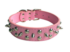 Large Spiked Studded Dog Pet Collar Faux Leather Medium-Large Dog Pet Adjustable