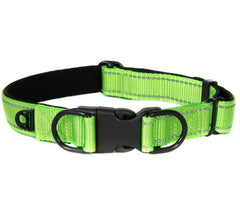 Reflective Nylon Dog Collar with Quick Release Buckle, 5 Colors, Adjustable M L