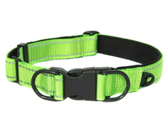 Reflective Nylon Dog Collar with Quick Release Buckle, 5 Colors, Adjustable M L