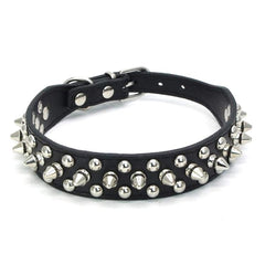 Small Dog Spiked Studded Rivets Dog Pet Leather Collar Small Can Go With Harness