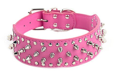 Spiked Studded PU Leather Dog Collar Pit Bull BLACK L XL FOR LARGE BREEDS