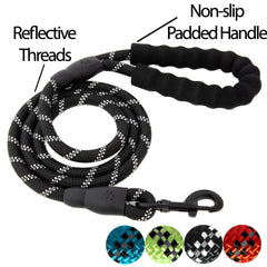 Large Heavy Duty Dog Leash Nylon Lead Rope Pad Handle Training Walking Harness