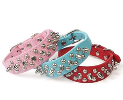 Small Dog Spiked Studded Rivets Dog Pet Leather Collar Small Can Go With Harness