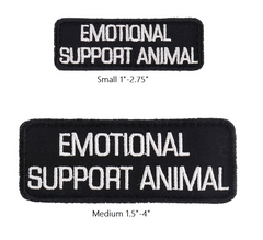 SERVICE DOG, EMOTIONAL SUPPORT ANIIMAL ESA E.S.A. PATCHES SMALL MEDIUM ROUND