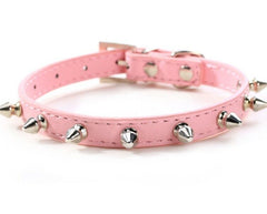 Studded Small Spiked Rivet Dog Pet Leather Collar Pink Red Black Purple Small XS