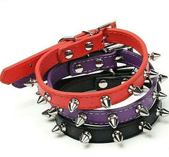 Studded Small Spiked Rivet Dog Pet Leather Collar Pink Red Black Purple Small XS