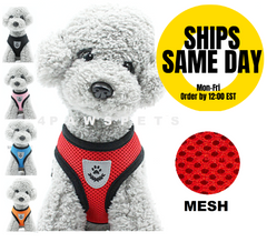 Soft Dog Pet Harness Breathable Comfortable Many Colors Puppy S M Black Red Blue