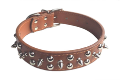 Large Spiked Studded Dog Pet Collar Faux Leather Medium-Large Dog Pet Adjustable