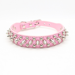 Small Dog Spiked Studded Rivets Dog Pet Leather Collar Small Can Go With Harness