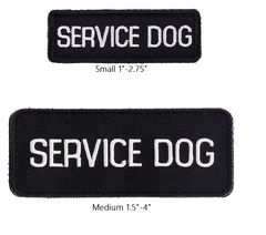 SERVICE DOG, EMOTIONAL SUPPORT ANIIMAL ESA E.S.A. PATCHES SMALL MEDIUM ROUND S L