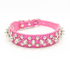 Small Dog Spiked Studded Rivets Dog Pet Leather Collar Small Can Go With Harness