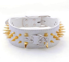 RAZOR SHARP Spiked Studded Rivet PU Leather Dog Pet Puppy Collar 2" Large XLARGE