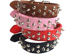 Large Spiked Studded Dog Pet Collar Faux Leather Medium-Large Dog Pet Adjustable