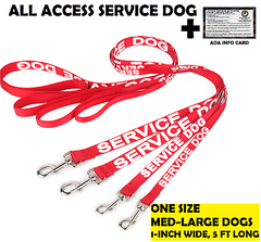 ALL ACCESS Service Dog Canine Leash for Harness - Non Padded  Reflective & Clip