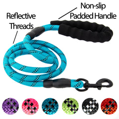 5FT Reflective Dog Leash Nylon with Padded Handle