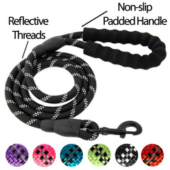 5FT Reflective Dog Leash Nylon with Padded Handle