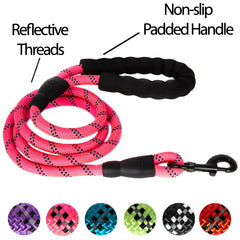 5FT Reflective Dog Leash Nylon with Padded Handle