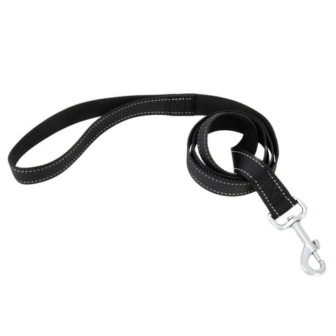 Black Dog Leash Long Obedience Recall Foot Feet Training Lead 4FT 48 INCH BASIC