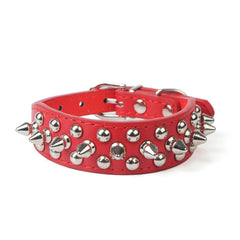 Small Dog Spiked Studded Rivets Dog Pet Faux PU Leather Collar Toy Small S XXS