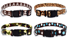 Adjustable Designer Nylon Dog Pet Collars Patterns Colors Durable Woven Soft