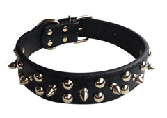 Spiked Studded Rivet Leather Dog Pet Puppy Collar XS S M L Black Red Pink Purple