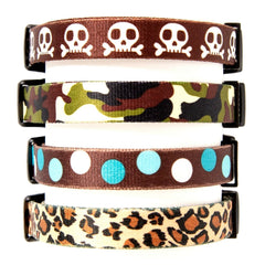 Adjustable Designer Nylon Dog Pet Collars Patterns Colors Durable Woven Soft