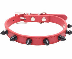 Small Spiked Studded Rivets Dog Pet Leather Collar Black Red White Toy Mini XS S