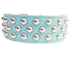 NEW PU Leather Dog Collar Rivets Studs Pit Bull Terrier Pets Large L XL 2" WIDE