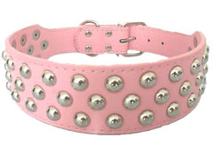 NEW PU Leather Dog Collar Rivets Studs Pit Bull Terrier Pets Large L XL 2" WIDE