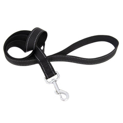 Black Dog Leash Long Obedience Recall Foot Feet Training Lead 4FT 48 INCH BASIC