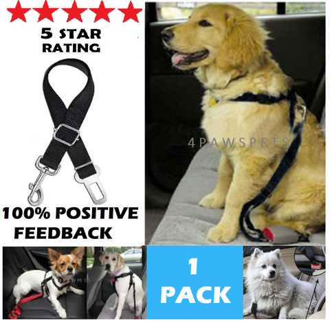 ONE Dog Pet Cat Safety SEAT BELT Car Seat Belt Adjustable Harness Lead 5 STARS