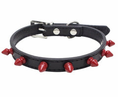 Small Spiked Studded Rivets Dog Pet Leather Collar Black Red White Toy Mini XS S