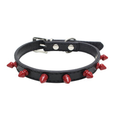 Small Spiked Studded Rivets Dog Pet Leather Collar Black Red White Toy Mini XS S