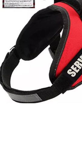 Service Dog Vest Harness, Red, Black All Sizes