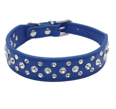 Pretty Diamond Crystal Rhinestone Leather Bling Collar Dog Puppy Cat Kitten XS S